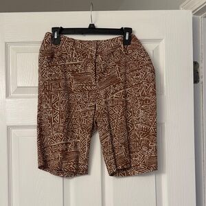 Sharagano Brown Patterned Women Shorts